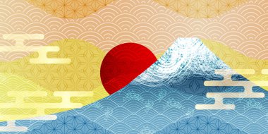 Mt. Fuji Japon desenli yeni yıl kartı geçmişi