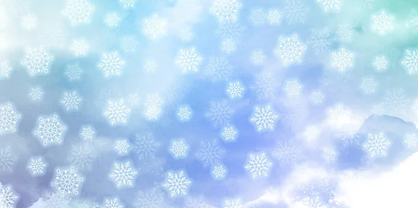 Natale Neve Inverno Acquerello Sfondo — Vettoriale Stock