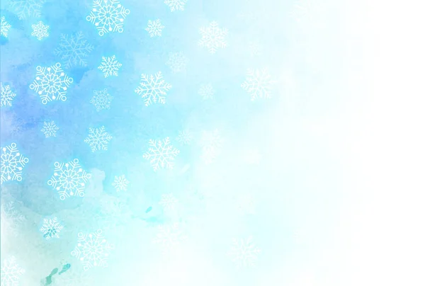 Christmas Snow Winter Watercolor Background — Stock Vector