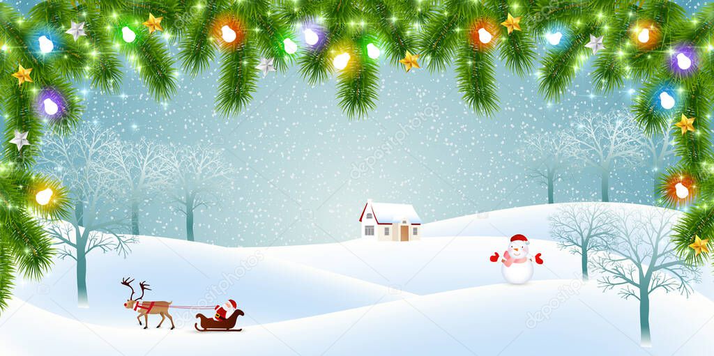 Christmas snow winter watercolor background