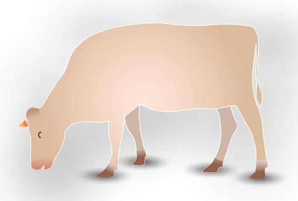 Cow New Year Card Zodiac Icon — Stock Vector