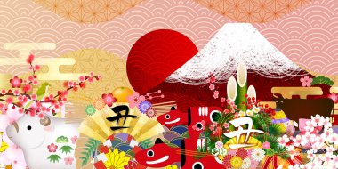 İnek Yeni Yıl kartı Şanslı geçmiş