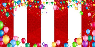 Yeni yılın ilk satışı kırmızı ve beyaz arka plan