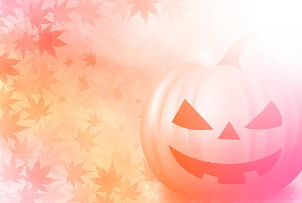 Halloween Pumpkin Autumn Leaves Background — Stock Vector