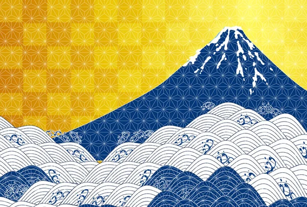 富士山 富士山日本語パターン新年のカードの背景 — ストックベクタ