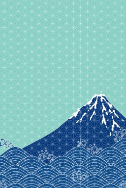 Mt. Fuji Yeni Yıl Kartı Japon şablonu