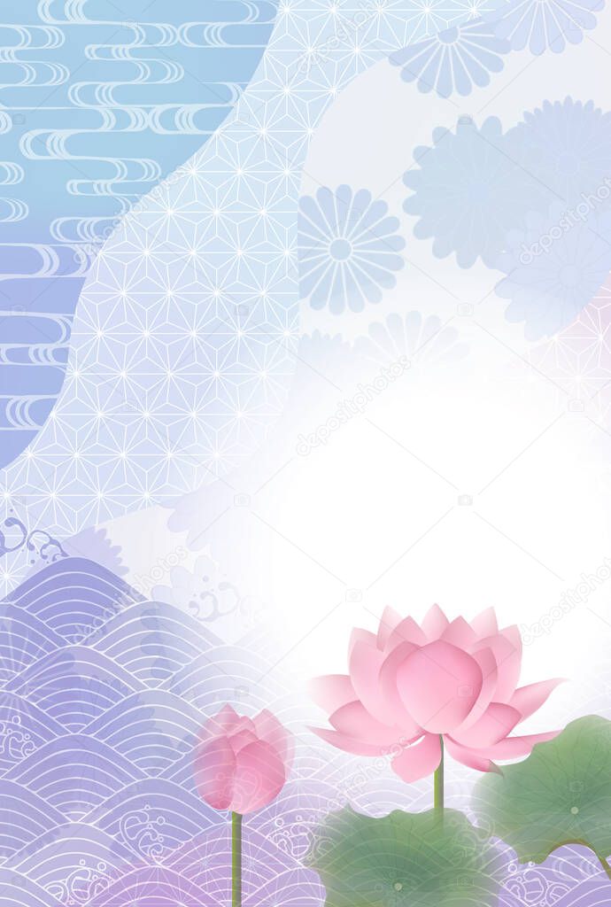 Mourning Japanese pattern postcard background