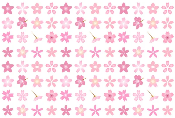 Flores Cerezo Tarjeta Año Nuevo Fondo Patrón Japonés — Vector de stock