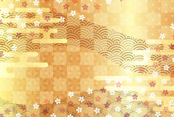 日本のパターン新年のカードパターンの背景 — ストックベクタ