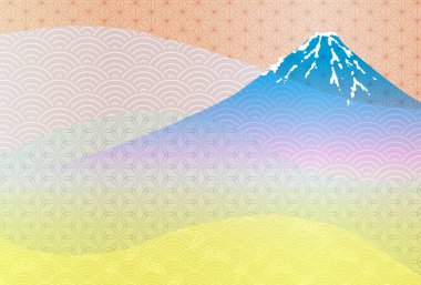 Mt. Fuji Japon desenli yeni yıl kartı geçmişi
