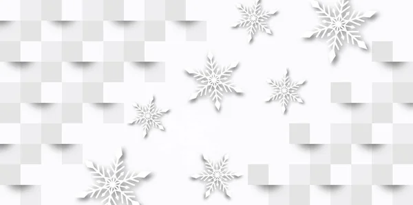 クリスマス雪の冬の光の背景 — ストックベクタ