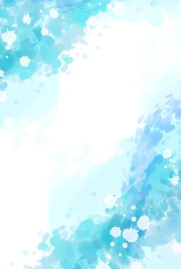 Mavi Japon Desenli Suluboya Arkaplan