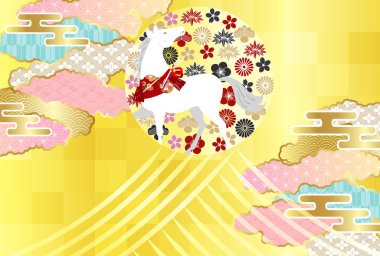 Öğlen Kartı Oriental Zodiac İşaret Arkaplanı