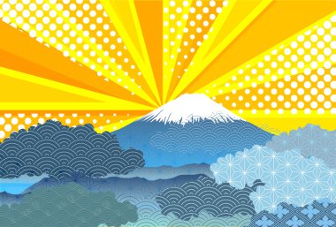 Fuji Japon Şablonu Nişan Arkaplanı