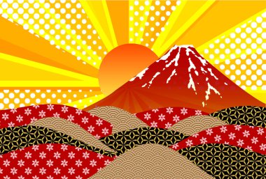 Fuji Japon Şablonu Nişan Arkaplanı