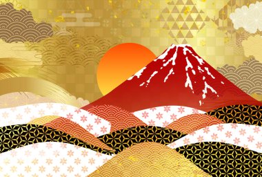 Fuji Japon Şablonu Nişan Arkaplanı