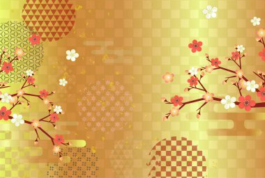 Japon Desenli Nişan Arkaplanı