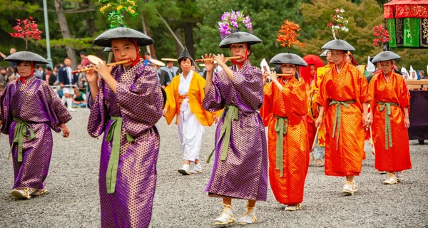 Kyoto Japão Outubro 2016 Festival Das Idades Desfile Trajes Antigo — Fotografia de Stock