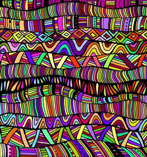 Regenbogenfarben abstraktes Muster, Labyrinth von Ornamenten. — Stockvektor