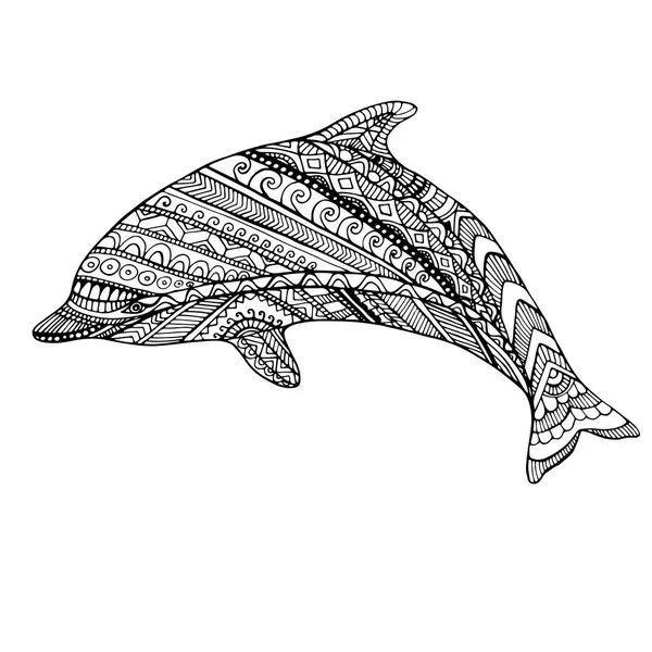 Dibujos para colorear delfines . — Vector de stock