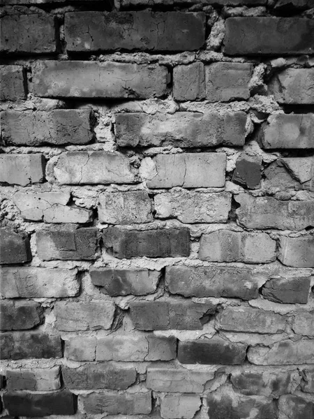 Old Black White Brick Wall Abstract Grunge Texture — Stock Photo, Image