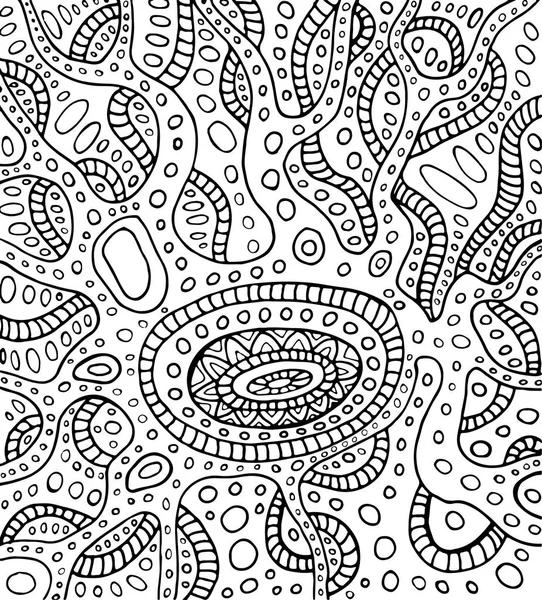 Coloriage Motif Abstrait Labyrinthe Ornements Carte Psychédélique Élégante Illustration Vectorielle — Image vectorielle