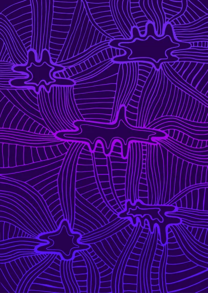 抽象的な波グラデーション髪飾り紫と濃い紫の色 ou — ストックベクタ