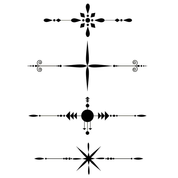 Декоративні розділювачі Етнічна лінія сторінки колекції прикрас — стоковий вектор