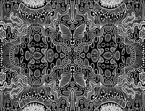 Pewarnaan halaman pola abstrak, labirin ornamen. Psychedelic - Stok Vektor