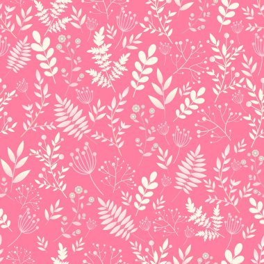 Romantik dikişsiz desen, yaprakları ile naif çiçek, yabani çiçekler, bahar, yaz saati, çiçek doğa.