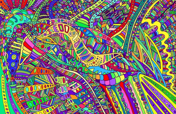 Culorile curcubeului model abstract, labirint de ornamente. psihedelic — Vector de stoc