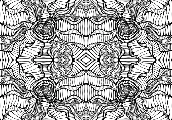 Coloriage motif abstrait, labyrinthe d'ornements. Psychédélique s — Image vectorielle