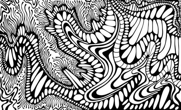 Coloriage motif abstrait, labyrinthe d'ornements. Psychédélique s — Image vectorielle