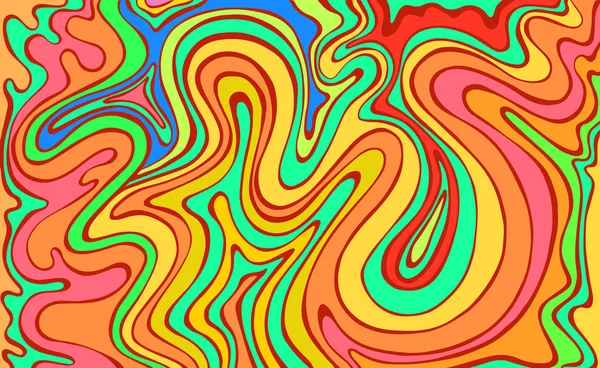 Psychedelic renkli dalgalar. Dekoratif textu ile fantastik sanat — Stok Vektör