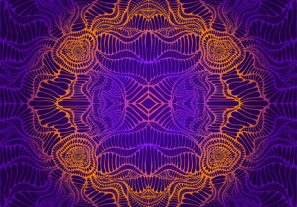 Vintage psychedelic tryppi colorful fractal pattern. Gradient ne — Stock Vector