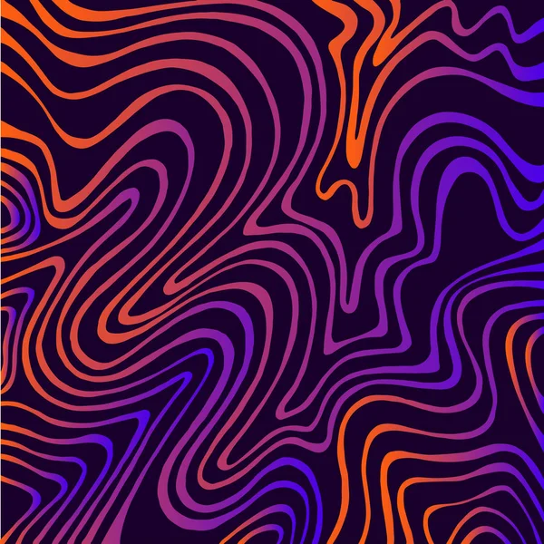ヴィンテージ明るいネオンカラー抽象的な波の背景。落書き装飾要素。分離パターン. — ストックベクタ