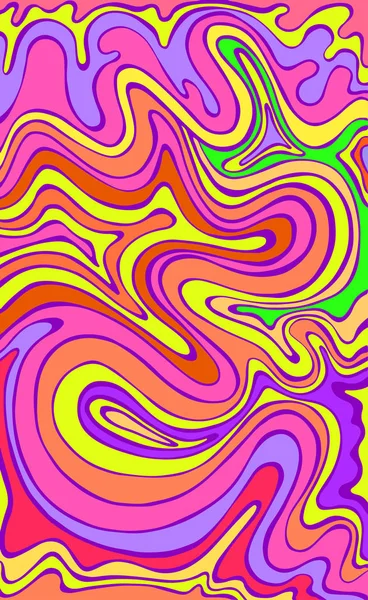 Jugosas olas de colores psicodélicos de verano. Fantástico arte con dec — Vector de stock