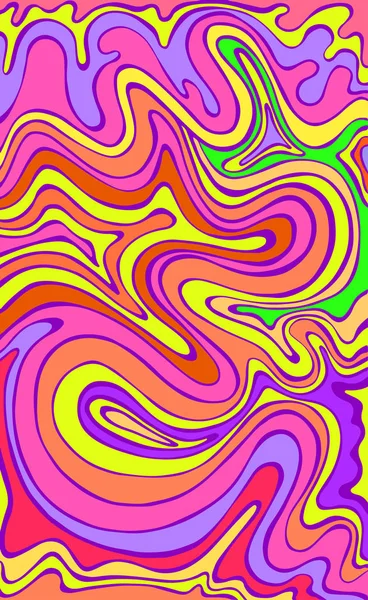 Juteux été psychédélique vagues colorées. Art fantastique avec déc — Image vectorielle