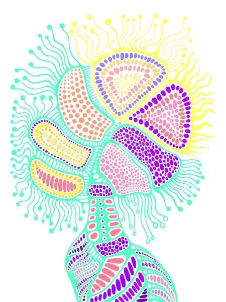 Colorat fantastic psihedelic abstract ornament shamanic, pasta — Vector de stoc