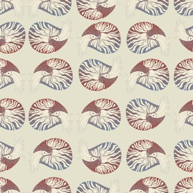 Nautilus kahverengi gri bej renginde pürüzsüz desen, 