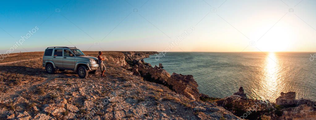 Beauty nature landscape Crimea , traveling off-road on car and freedom (liberty) concept, horizontal photo