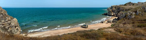 Güzellik Doğa Deniz Manzara Road Kavramı Yatay Fotoğraf Seyahat Crimea — Stok fotoğraf