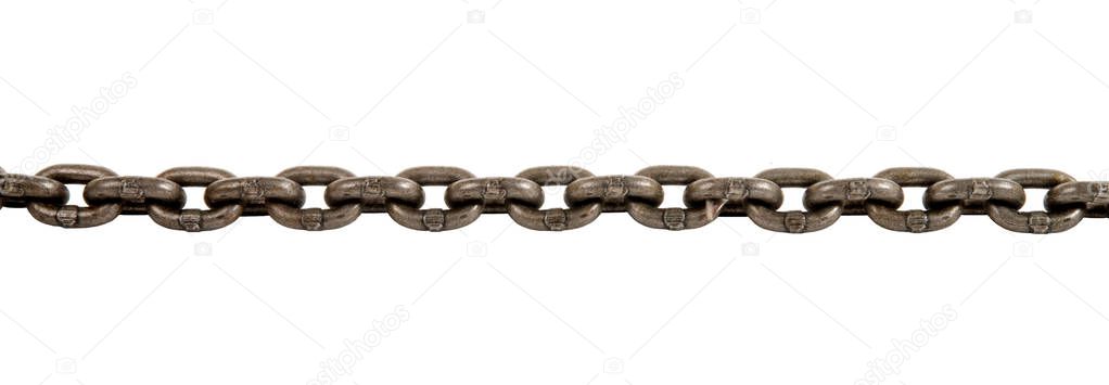 steel chain, on white background; isolated