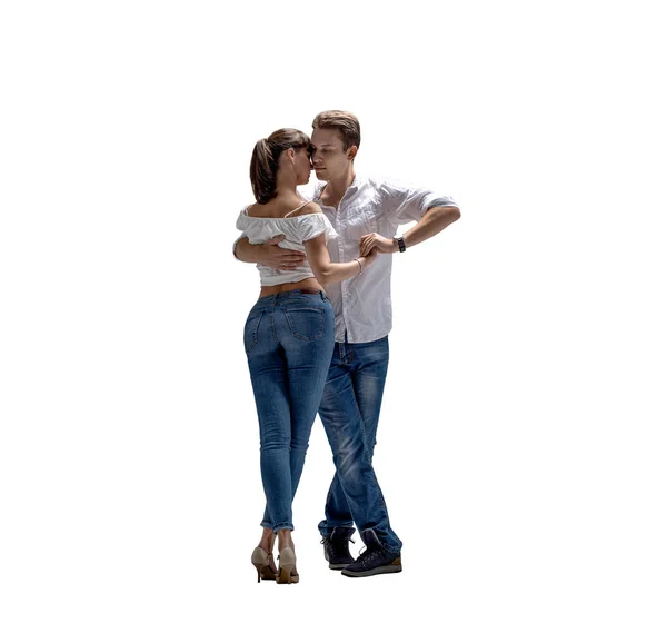 Schönheitspaar Tanzt Gesellschaftstanz Kizomba Oder Bachata Oder Semba Oder Taraxia — Stockfoto