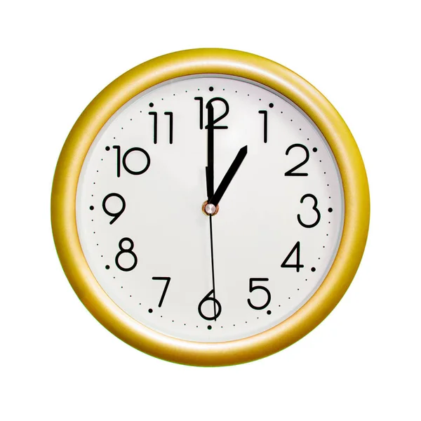 Relógio amarelo redondo — Fotografia de Stock