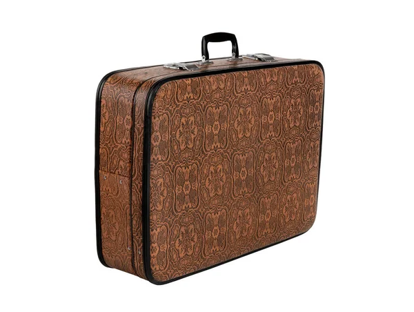 珍しい茶色の革のスーツケース — ストック写真