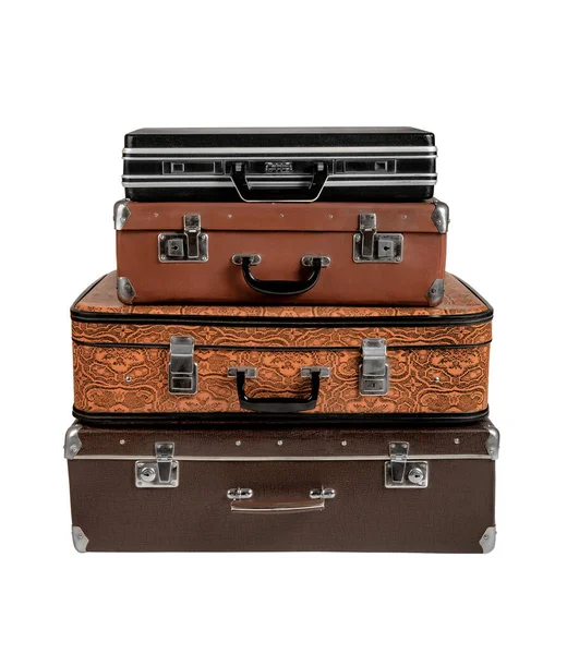 Рідкісна коричнева шкіряна валіза — стокове фото