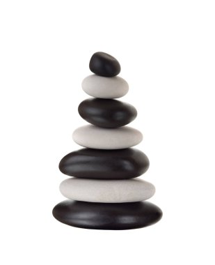 Spa tedavisi için beyaz taş yığını