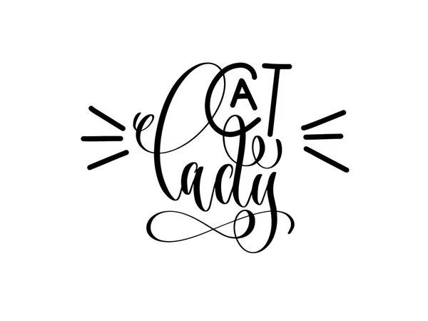 Cat lady - iscrizione scritta a mano su animali — Vettoriale Stock