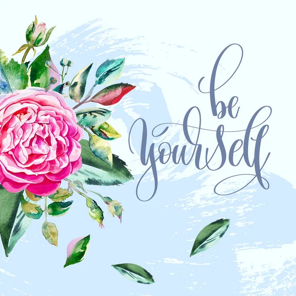 Be yourself - handgeschriebener Text auf Pinselstrich Grunge Backgro — Stockfoto